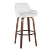 Set of 2 30" Fixed-Height Barstools with Wood Legs, Round Metal Footrest, and 360¡ã Swivel for Kitchen - 2 of 4