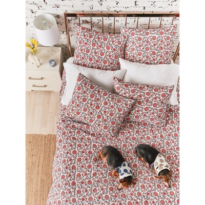 Full White Cotton Reversible Floral Quilt