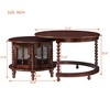 Vintage Round Nesting Coffee Table with Glass Doors - 2 of 4