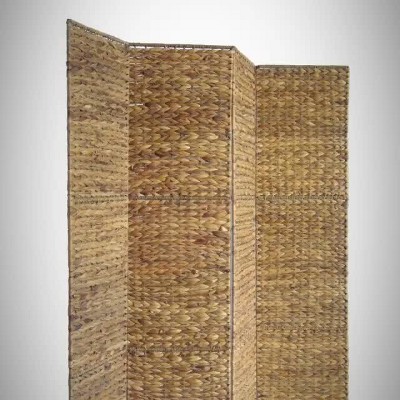 Jakarta Natural Water Hyacinth 4-Panel Folding Screen