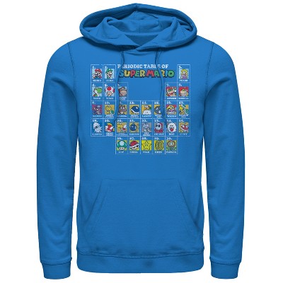 Men's Nintendo Periodic Table of Super Mario Pull Over Hoodie