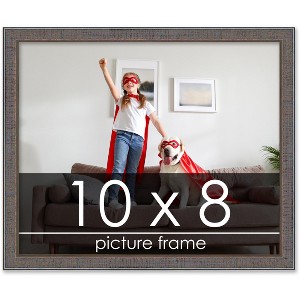 PosterPalooza | Photo Size Textured Grey Picture Frame - UV Acrylic, Foam Board Backing, Hanging Hardware - 1 of 4