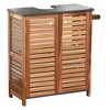 Evideco French Home Goods Wall-Mounted Sink Floor Cabinet Elements Acacia - Gray Wood - 2 of 4