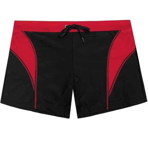 Lars Amadeus Men s Summer Surfing Color Block Drawstring Waist Beach Swim Shorts Red 30 Target