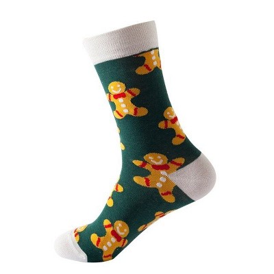Gingerbread Man Patterned Socks (Women's Sizes Adult Medium) from the Sock Panda