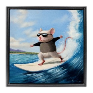 Stupell Industries Cool Surfer Mouse Blue Ocean Waves, 18" x 18" - 1 of 4