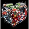 Girl's Marvel Valentine's Day Avenger Heart Collage Crop T-Shirt - 2 of 3