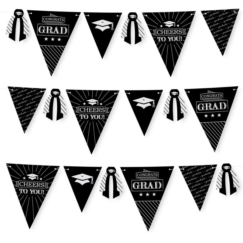 Big Dot of Happiness 30 Piece Graduation Cheers Party Pennant Triangle Banner, 1 of 10