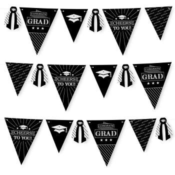 Big Dot of Happiness 30 Piece Graduation Cheers Party Pennant Triangle Banner