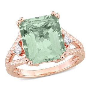 EVERLY JEWELRY | Rose Plated Sterling Silver 5.67 CT TGW Green Quartz White Topaz Fashion Ring - 1 of 4