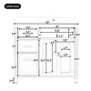 Christopher Knight Home Vivian Modern 36" Freestanding Bathroom Vanity with Ceramic Sink, Drawers and Adjustable Shelf - 3 of 4