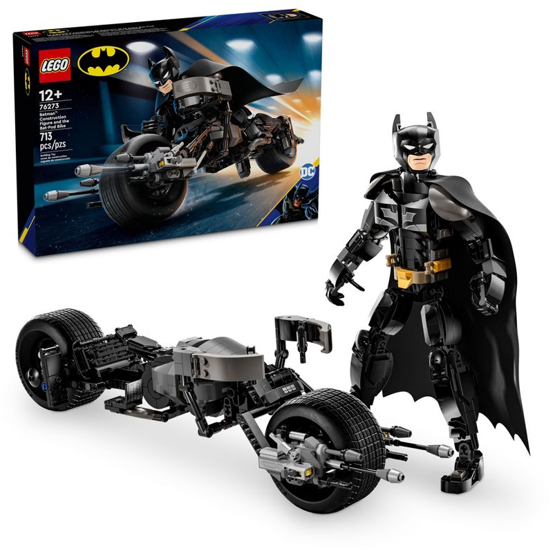 LEGO DC Batman: Batman Construction Figure &#38; the Bat-Pod Bike Action Toy 76273, 1 of 8