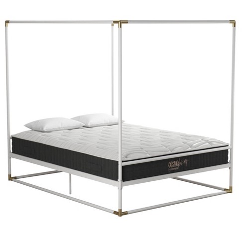 Size Frame Celeste Canopy Metal Bed, White Metal Canopy Bed Frame Full Size