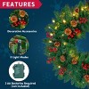 Joyfy Christmas Lights Indoor, 9FT Snow Garland Lights with 100 Lights, Pine Cones, Red Berries, Outdoor Indoor Christmas Decorations - 2 of 4