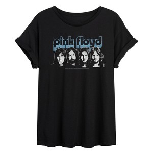 Women's - Pink Floyd - Pink Floyd Retro Band Oversized Graphic T-Shirt - 1 of 4