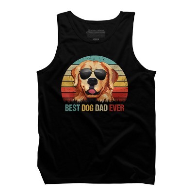 Men's Design By Humans Best Dog Dad Ever Golden Retriever By LuckyCharm99 Tank Top
