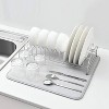 LunaLulinlk Dish Drying Mat for Kitchen 2 Pack, Absorbent Microfiber Dishes Drainer Mats 19.2 x 15.8 Inch, Gray - 4 of 4