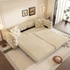 GDFStudio Simon Modern 97.7'' 4-Seater Convertible Velvet Upholstered Tufted Sofa Bed with 2 Pillows - 2 of 4