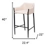 HomeRoots 30" Beige And Black Fabric And Steel Bar Height Bar Chair - 3 of 4