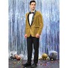 INSPIRE CHIC Men's Shawl Lapel One Button Tuxedo Wedding Shiny Sequin Blazer - 4 of 4