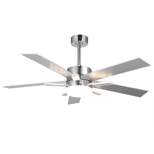 Parrot Uncle 52" Modern Chrome LED Ceiling Fan with Light and Remote - 1 of 4