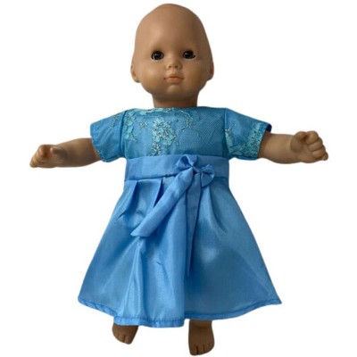 Doll Clothes Superstore Blue Party Dress Fits 15-16 Inch Baby Dolls