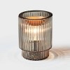 Smoked Ribbed Glass Wax Warmer - Threshold™: Electric Scented Wax Melter, Incandescent Light Bulb - 3 of 3