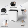 15.85 Gallon Kitchen Trash Can with 2 Removable Barrel, Wide Step Pedal, Soft Close Lid - 2 of 4
