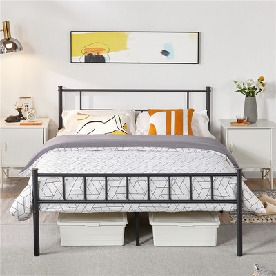 Yaheetech Basic Metal Bed Frame With Headboard And Footboard, Black ...