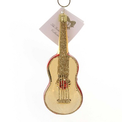 Golden Bell Collection 4.5" Red Guitar Hand Painted  -  Tree Ornaments