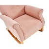 NicBex Modern Rocking Chair with Side Pocket, Upholstered Accent Chair with Wood Legs, High Back Living Room Chair for Bedroom - 4 of 4