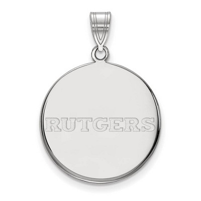 Black Bow Jewelry 14k White Gold Rutgers Scarlet Knights NCAA Large Pendant