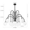 Rennnsan Vessera 38" W 10 -Light Milk Glass Dimmable Contemporary Sputnik Chandelier in Brass & Matte Black - 3 of 4