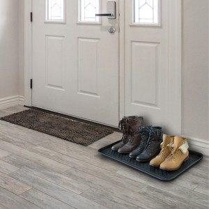 Fleming Supply All-Weather Boot Tray for Mudrooms, Porches, and Entryways - Black - 1 of 4