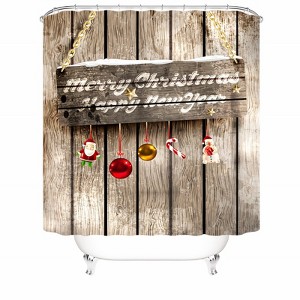 Christmas Plaque Shower Curtains for Bathroom Waterproof Fabric Bath Curtain Durable Soft Stylish Bathroom Decor 72x72 Inch - 1 of 1