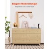 VEVOR 6 Drawer Dresser, Wooden Chest of Drawers with Sliding with Anti-tip Device, Modern Minimalist Dresser Chest, Beige - 3 of 4