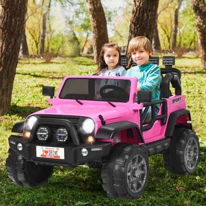 Infans 12V Kids Ride On Car 2 Seater Truck RC Electric Vehicle w/Storage Pink - 1 of 4