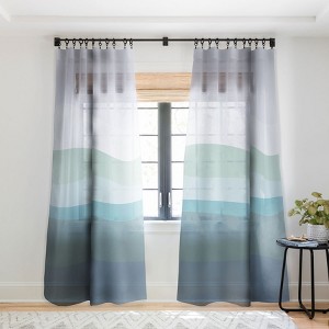 June Journal Calming Ocean Waves in Soft Du Single Panel Sheer Window Curtain - Deny Designs - 1 of 4