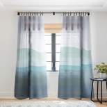 June Journal Calming Ocean Waves in Soft Du Single Panel Sheer Window Curtain - Deny Designs