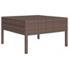 vidaXL Patio Lounge Set Outdoor Sectional Sofa Set Table Poly Rattan Brown - 3 of 4