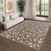 Washable Modern Floral Print Area Rugs for Bedroom Living Room, Soft Non Slip Low Pile Carpet for Home Office - 3 of 4
