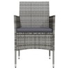 vidaXL 5 Piece Patio Dining Set with Cushions Gray and Black - 31.5" Table Length 4 Items - 4 of 4