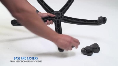 Adjustable Black Crepe Fabric Task Chair with Pneumatic Lift and Loop Arms
