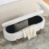 CAVINAS Oval Foam Storage Ottoman Bench with Rubberwood Legs,Upholstered Storage Ottoman,Storage Bench for Living Room,Bedroom - 2 of 4