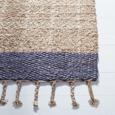 Cape Cod 5x8 Natural Purple Handwoven Cotton Area Rug