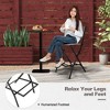 Tangkula Folding Bar Stools Set of 6 Patio Sling Chairs w/ Backrest Humanized Footrest - 4 of 4