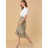 Allegra K Women's Summer Floral Elastic Waist High Low Ruffle Hem Midi Skirts - 2 of 4