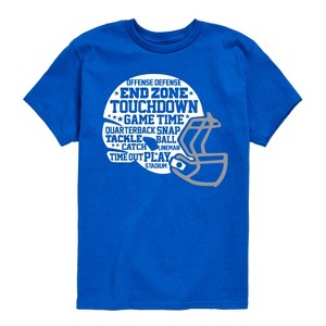 Boys' - Instant Message - Football Helmet Phrases Short Sleeve Graphic T-Shirt - 1 of 4