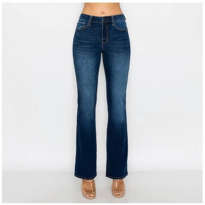 Women's High Rise Flare Leg Stretch Denim Jeans - Blue Age