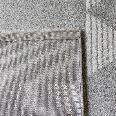 Gray Geometric Kids' 5' x 7' Microfiber Area Rug